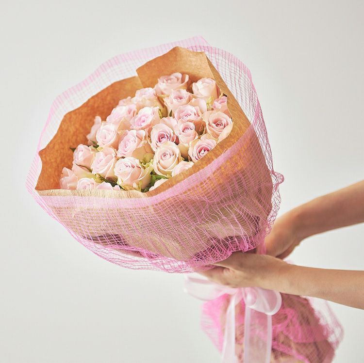 バラの花束 産地厳選 ピンク系薔薇30本 | リンクフローリスト | バラの