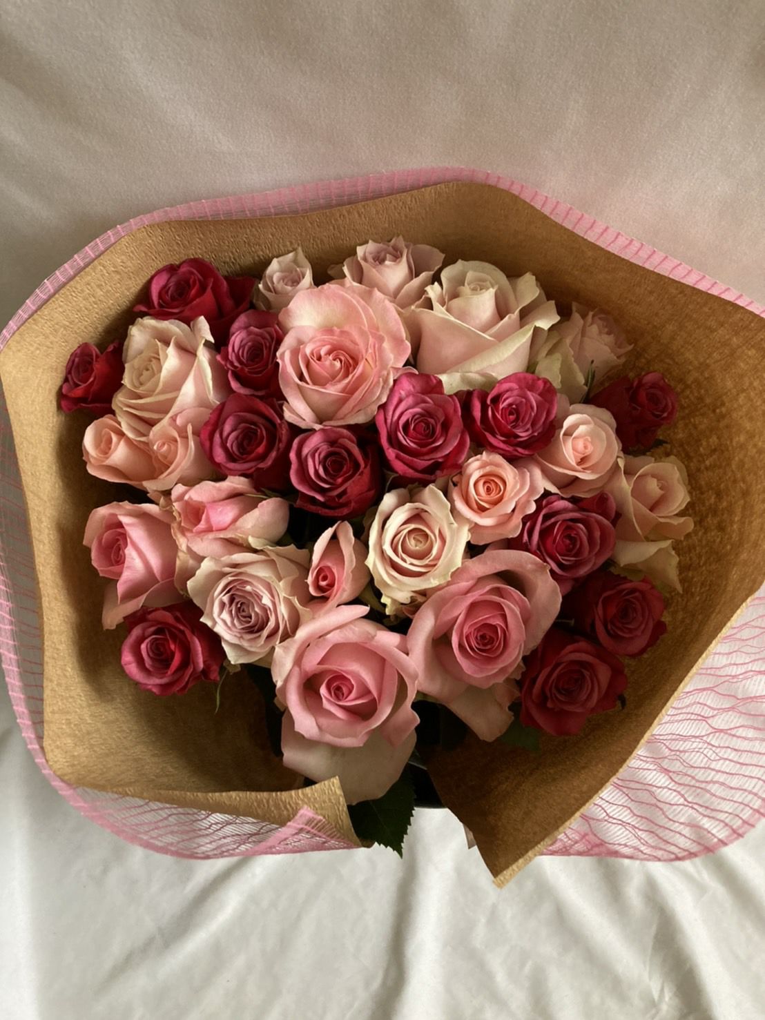 バラの花束 産地厳選 ピンク系薔薇30本 | リンクフローリスト | バラの