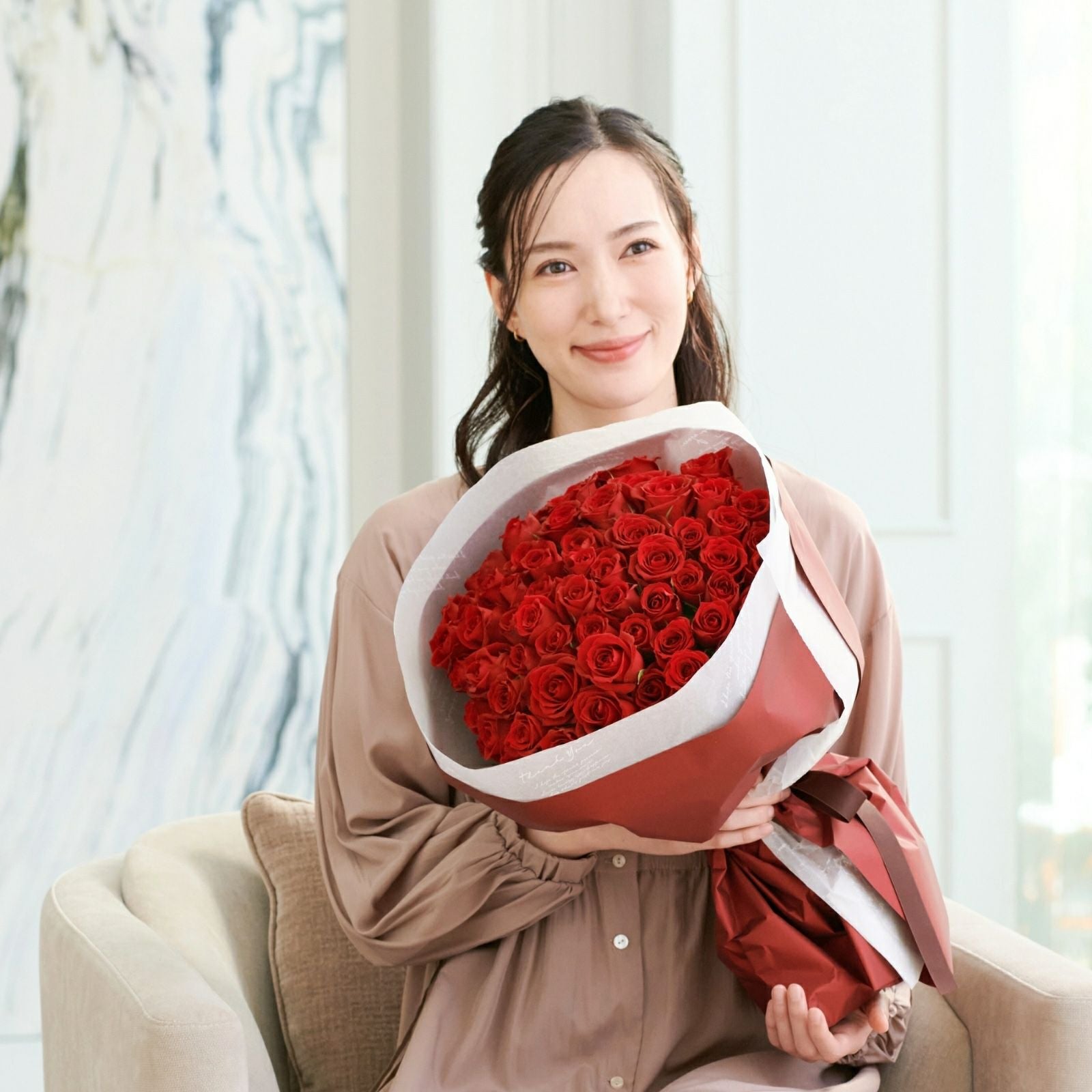 バラの花束 【RED】産地厳選 赤薔薇60本還暦におすすめ | リンクフロー