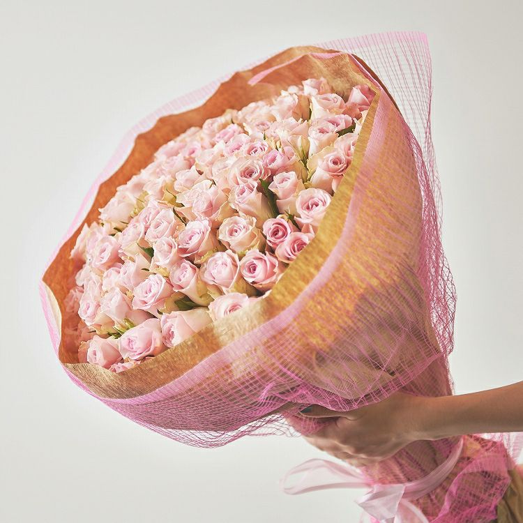 バラの花束 産地厳選 ピンク系薔薇31～108本（本数をお選びください