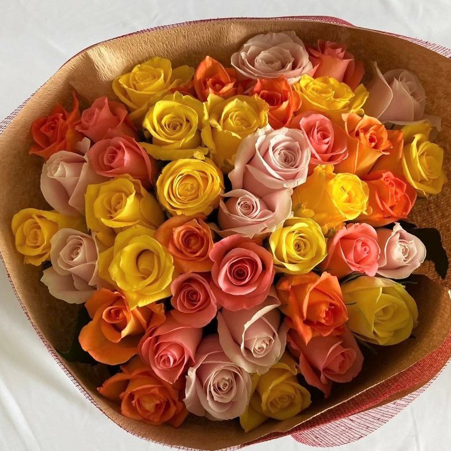 バラの花束産地厳選 Thank youブーケ39本の色お任せブーケ | リンク