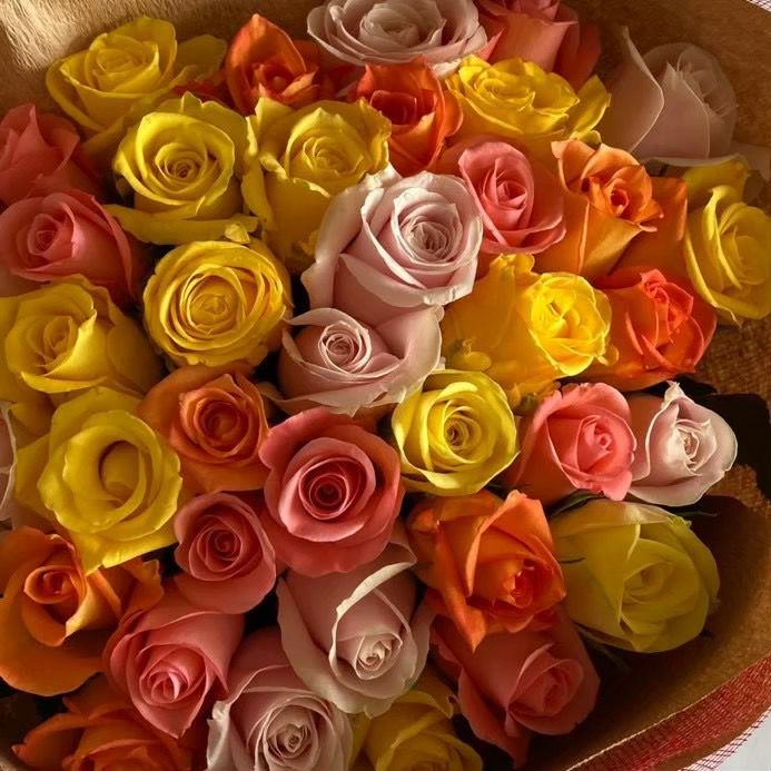 バラの花束産地厳選 Thank youブーケ39本の色お任せブーケ | リンク