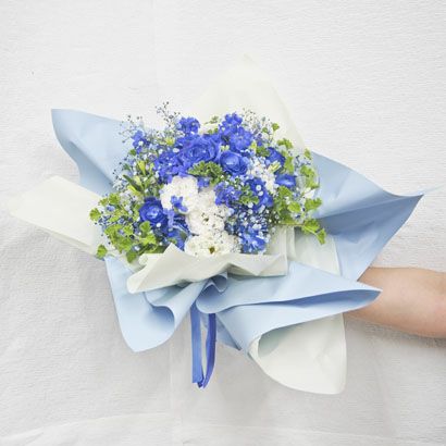 花束ドルフィンブルーブーケ | リンクフローリスト | バラの花束や