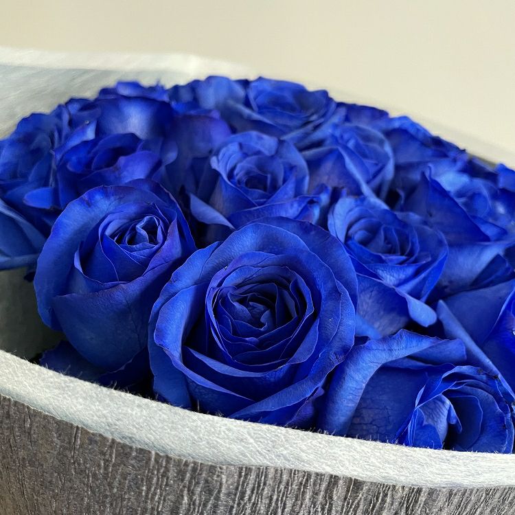 青いバラの花束プレミアムローズ 青薔薇30本の青いバラ花束花言葉「夢