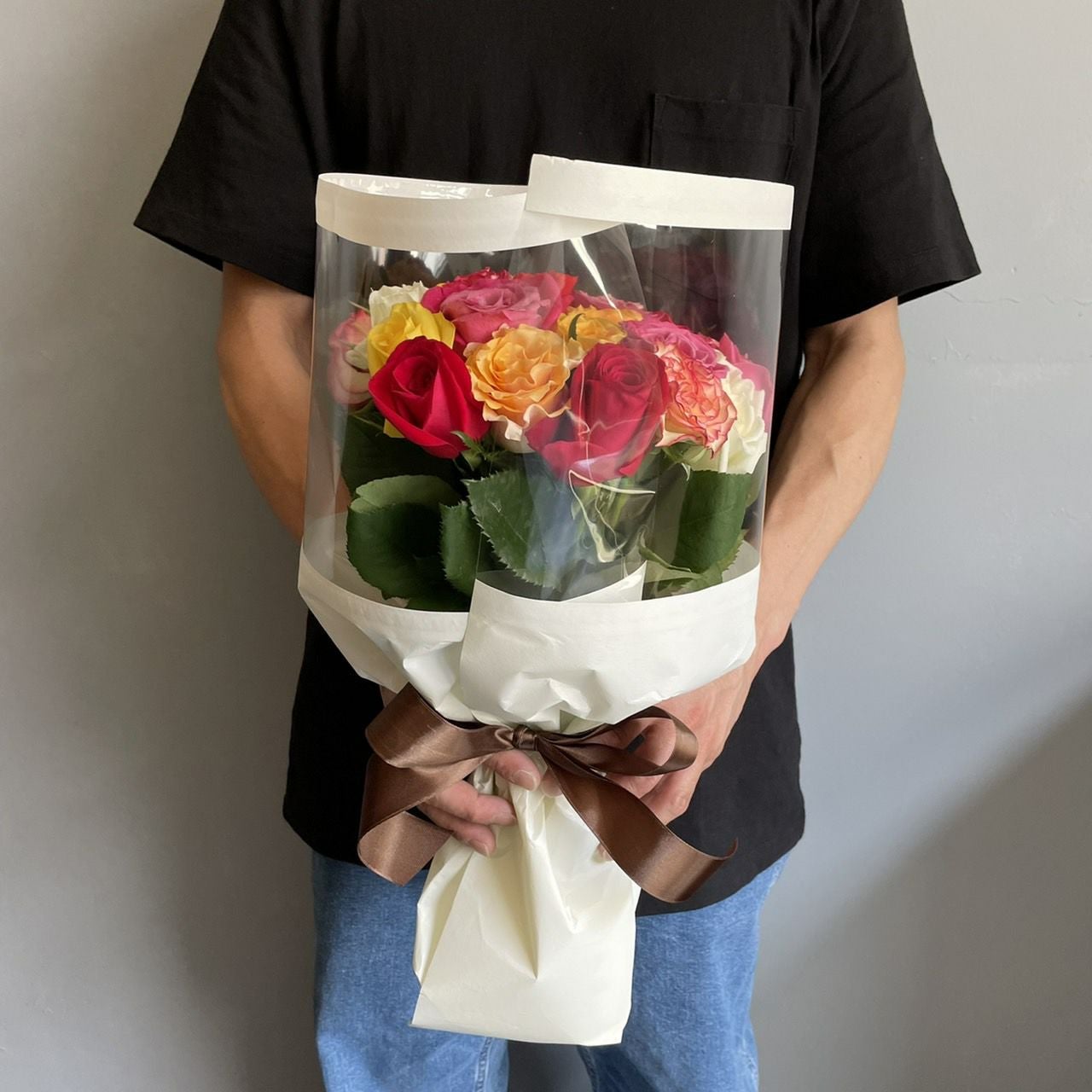 バラの花束産地厳選 グッドラックブーケ25本の花言葉「あなたの幸せを
