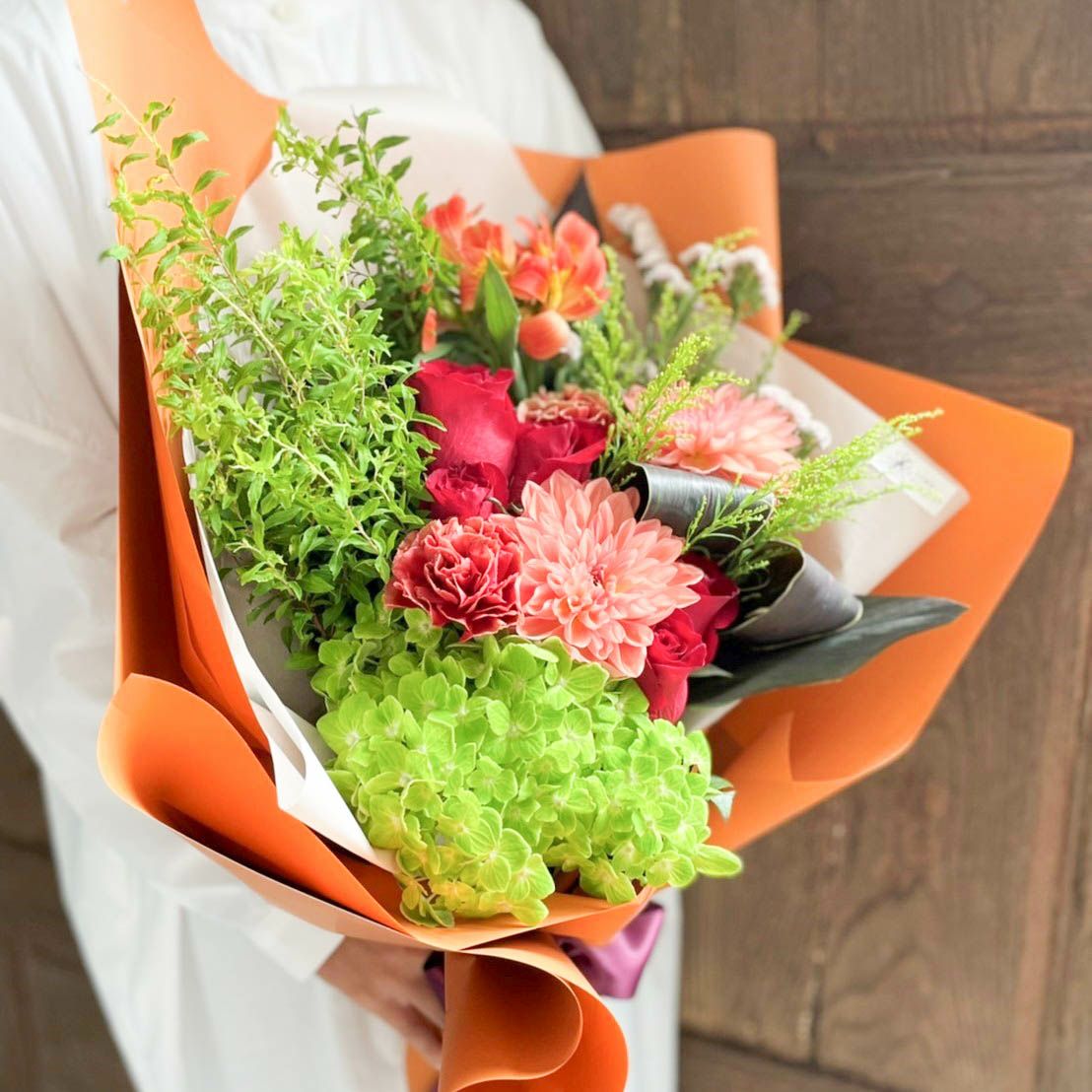 今日着！特急便おまかせブーケ | リンクフローリスト | バラの花束や