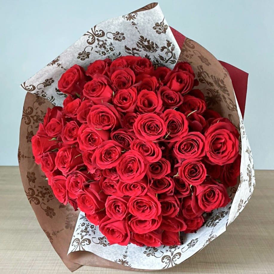 バラの花束プレミアムローズ（大輪） 赤薔薇108本 ブーケ | リンク